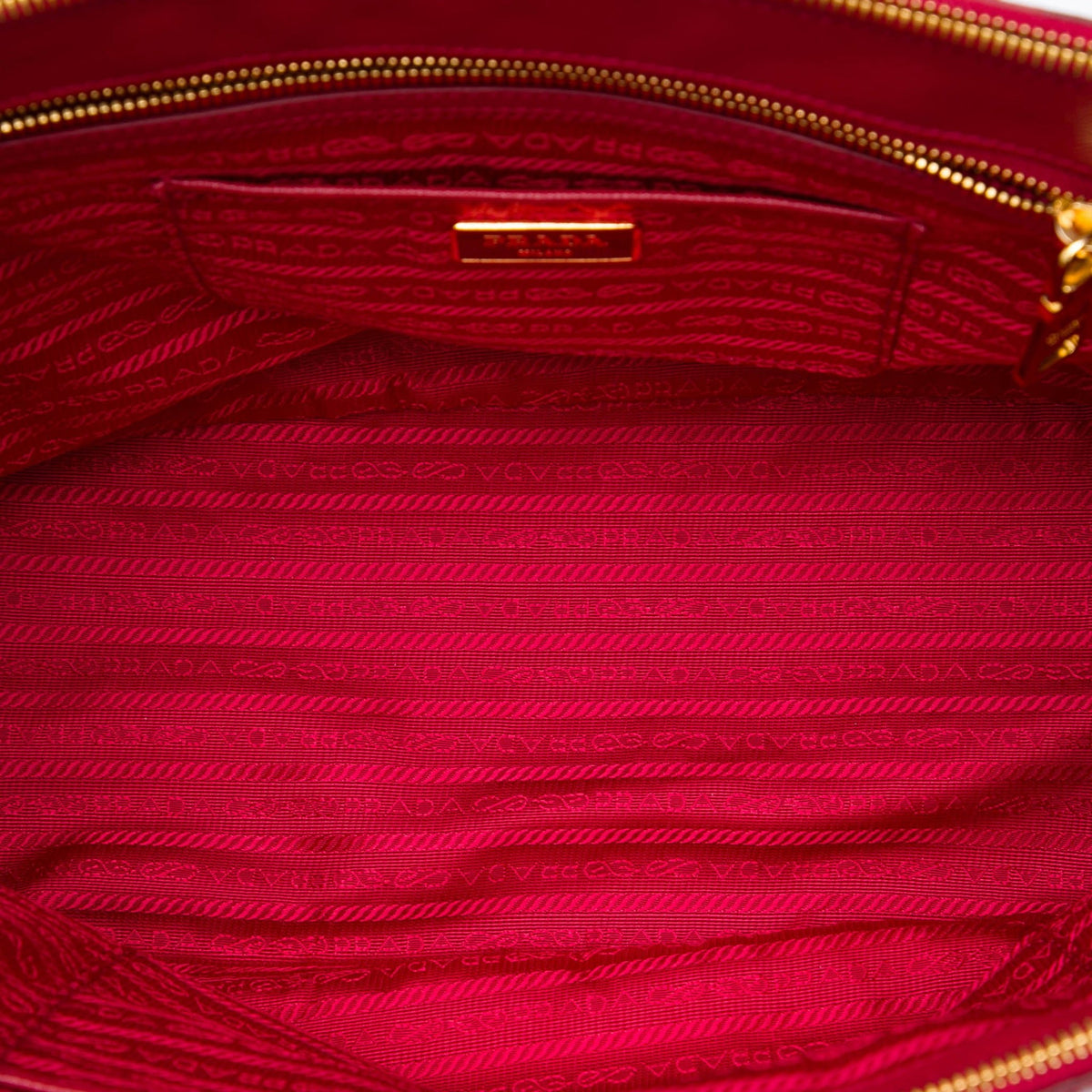Second hand Prada Galleria Large Saffiano Lux Leather Tote Handbag Red - Tabita Bags