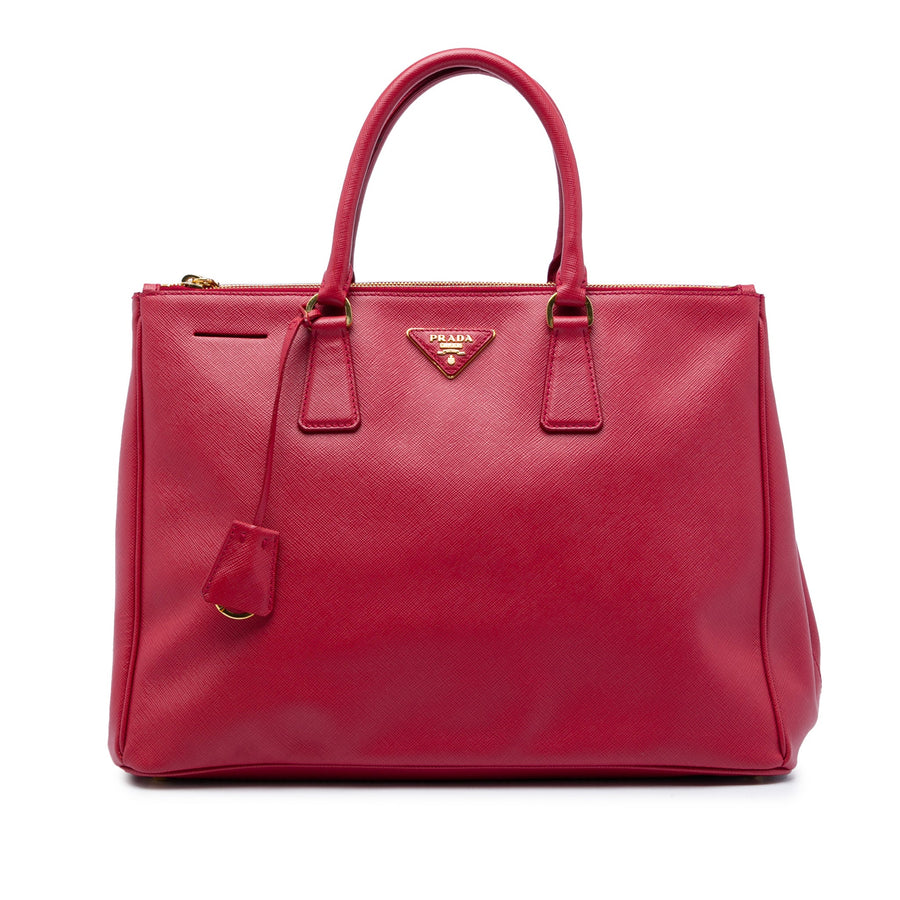 Second hand Prada Galleria Large Saffiano Lux Leather Tote Handbag Red - Tabita Bags