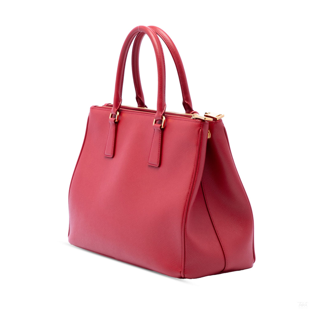 Second hand Prada Galleria Large Saffiano Lux Leather Tote Handbag Red - Tabita Bags