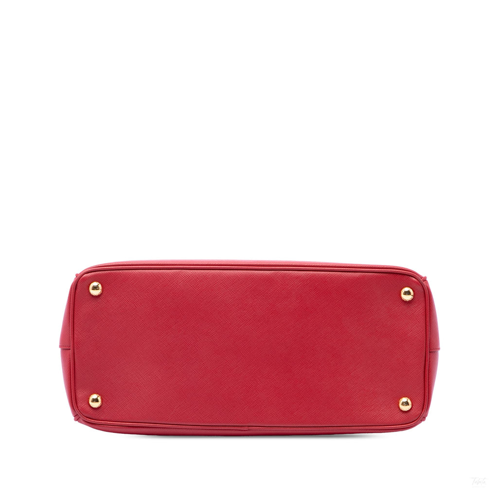Second hand Prada Galleria Large Saffiano Lux Leather Tote Handbag Red - Tabita Bags