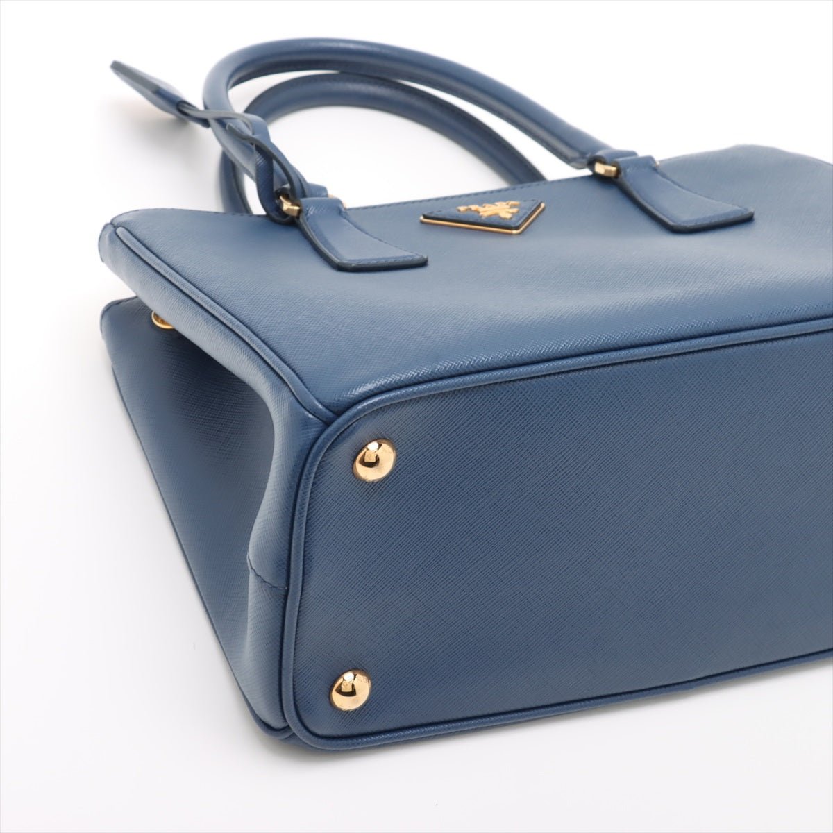 Second hand Prada Galleria Medium Saffiano Leather Tote Handbag Blue - Tabita Bags