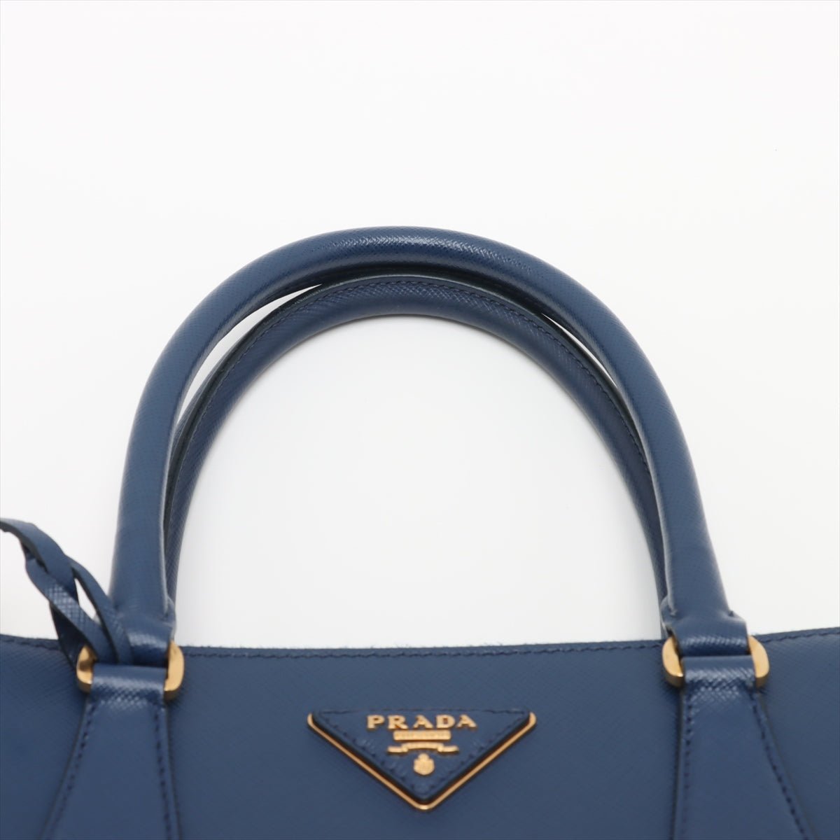 Second hand Prada Galleria Medium Saffiano Leather Tote Handbag Blue - Tabita Bags