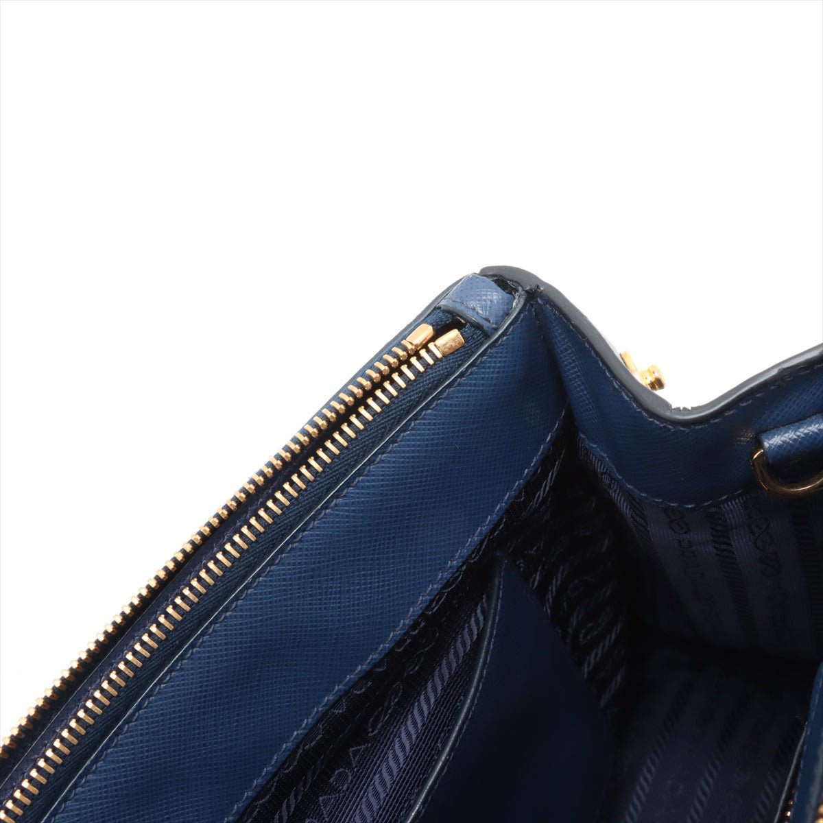 Second hand Prada Galleria Medium Saffiano Leather Tote Handbag Blue - Tabita Bags