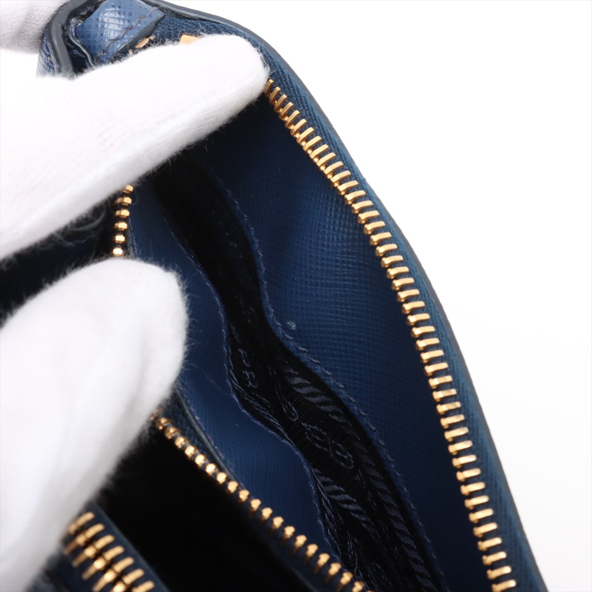 Second hand Prada Galleria Medium Saffiano Leather Tote Handbag Blue - Tabita Bags