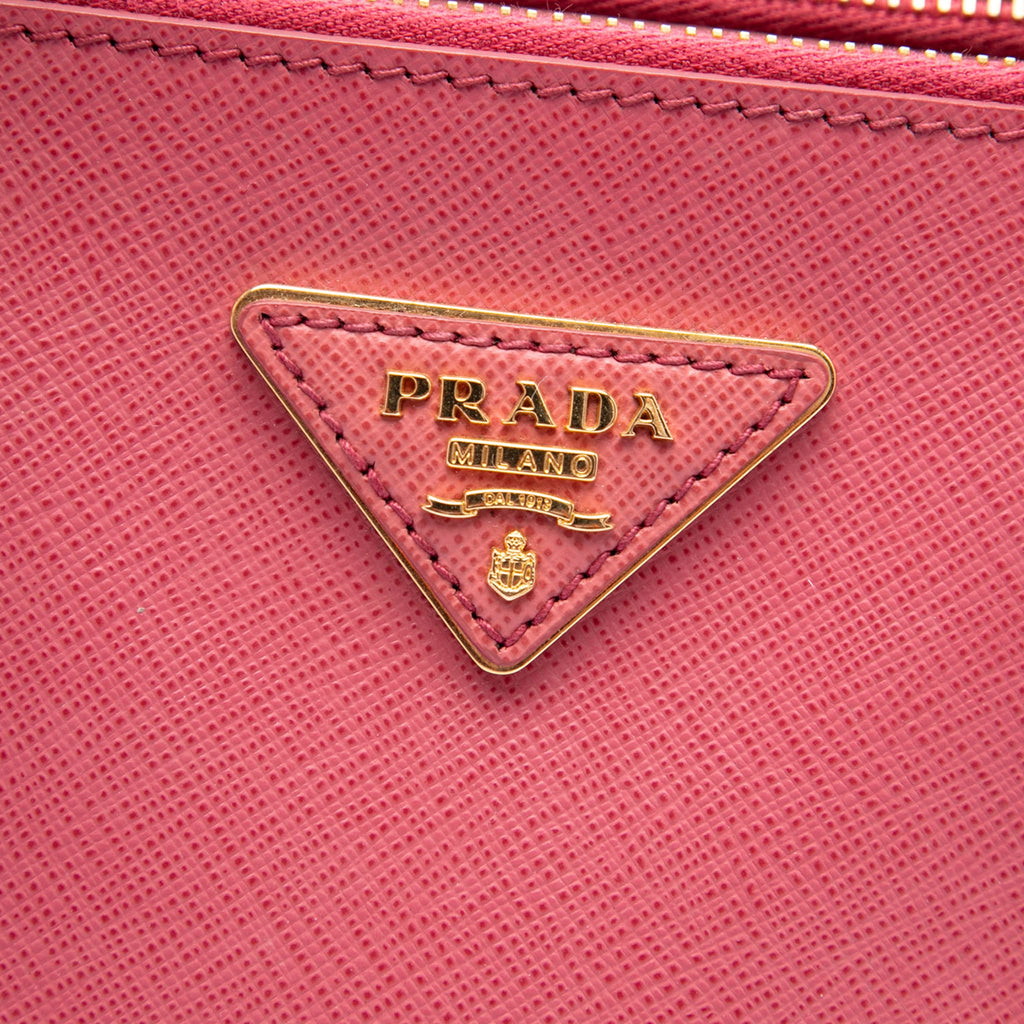 Second hand Prada Galleria Medium Saffiano Leather Tote Handbag Pink - Tabita Bags