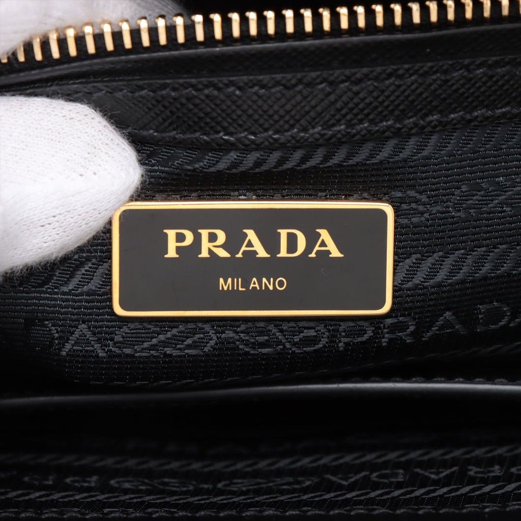 Second hand Prada Galleria Medium Saffiano Lux Leather 3 - Ways Tote Handbag Black - Tabita Bags