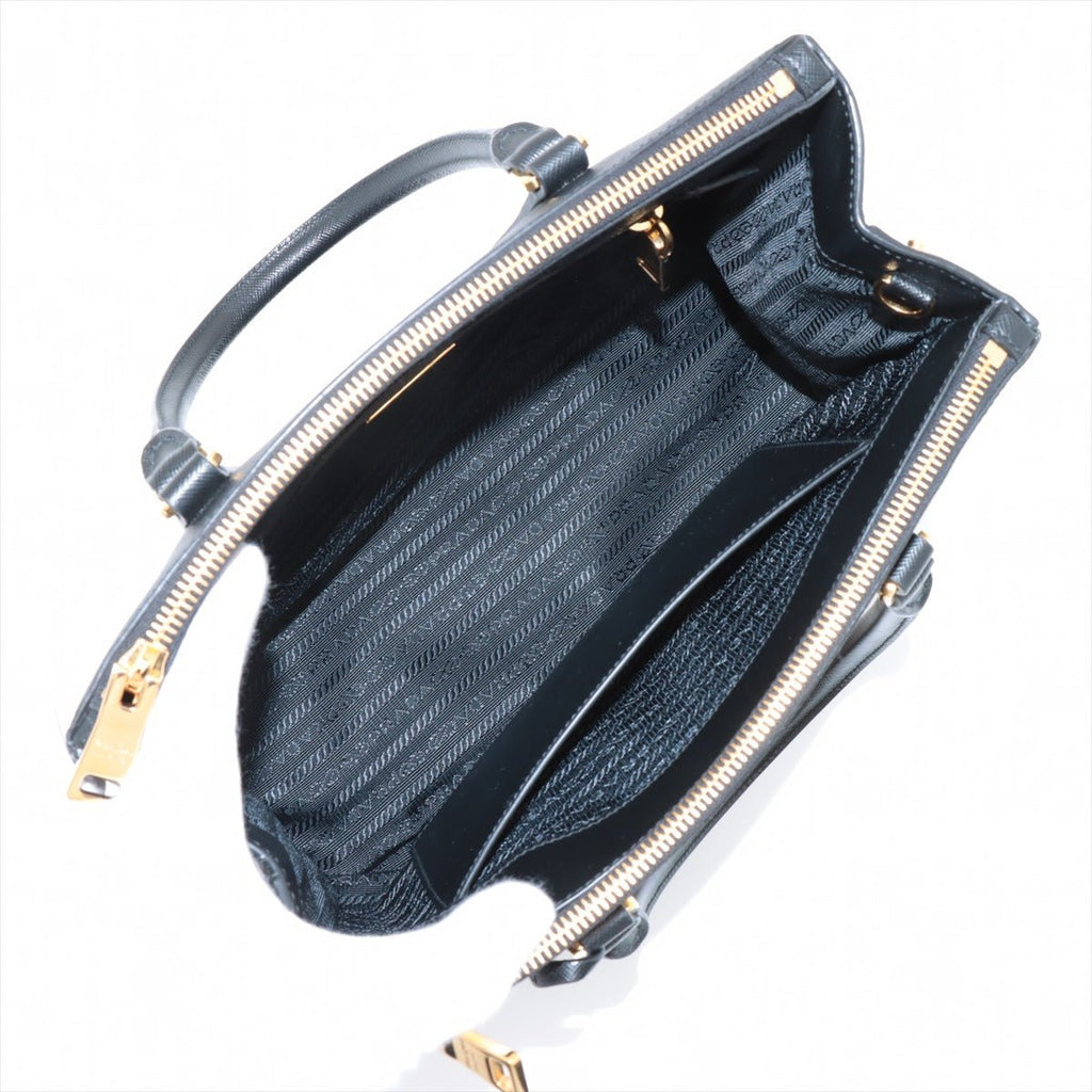 Second hand Prada Galleria Medium Saffiano Lux Leather 3 - Ways Tote Handbag Black - Tabita Bags