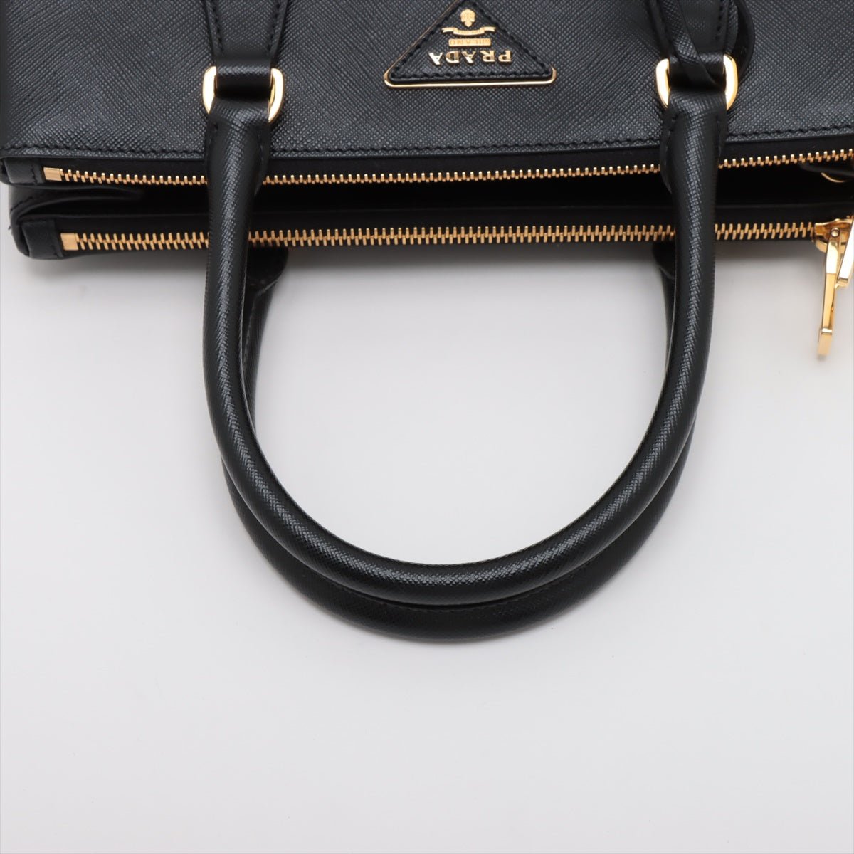 Second hand Prada Galleria Medium Saffiano Lux Leather 3 - Ways Tote Handbag Black - Tabita Bags