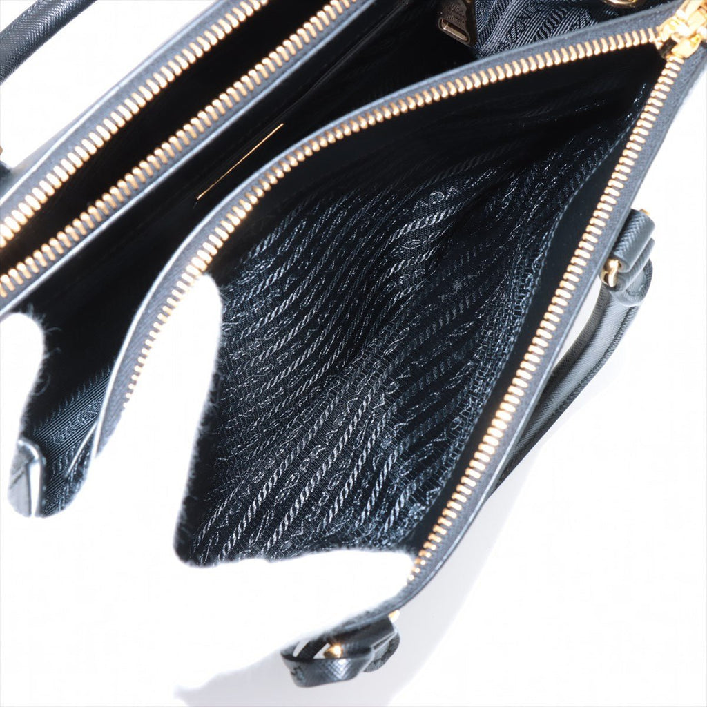 Second hand Prada Galleria Medium Saffiano Lux Leather 3 - Ways Tote Handbag Black - Tabita Bags