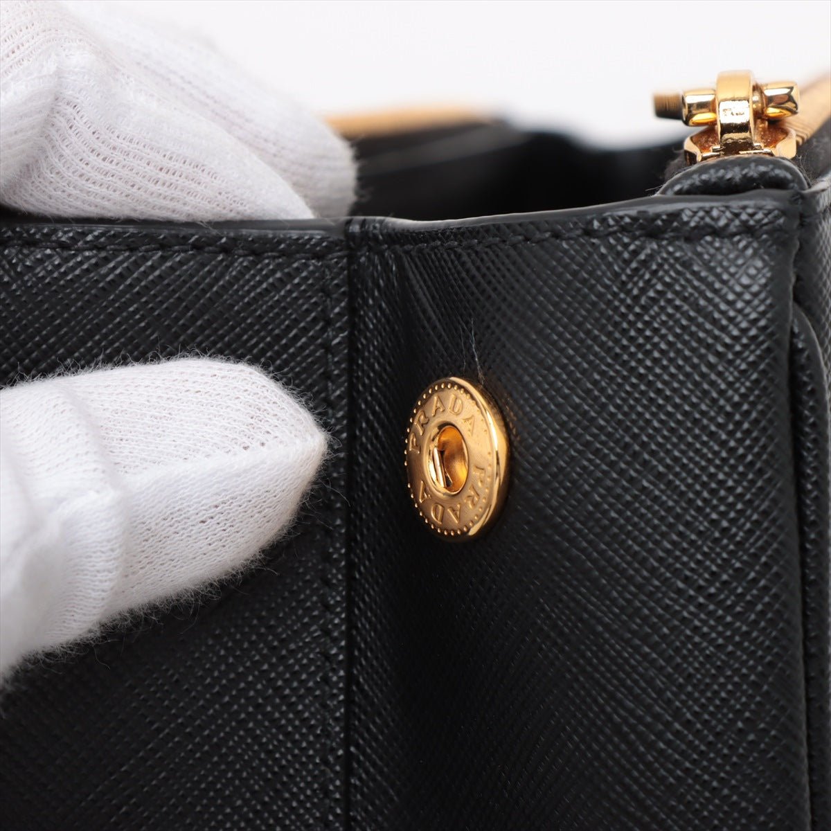 Second hand Prada Galleria Medium Saffiano Lux Leather 3 - Ways Tote Handbag Black - Tabita Bags