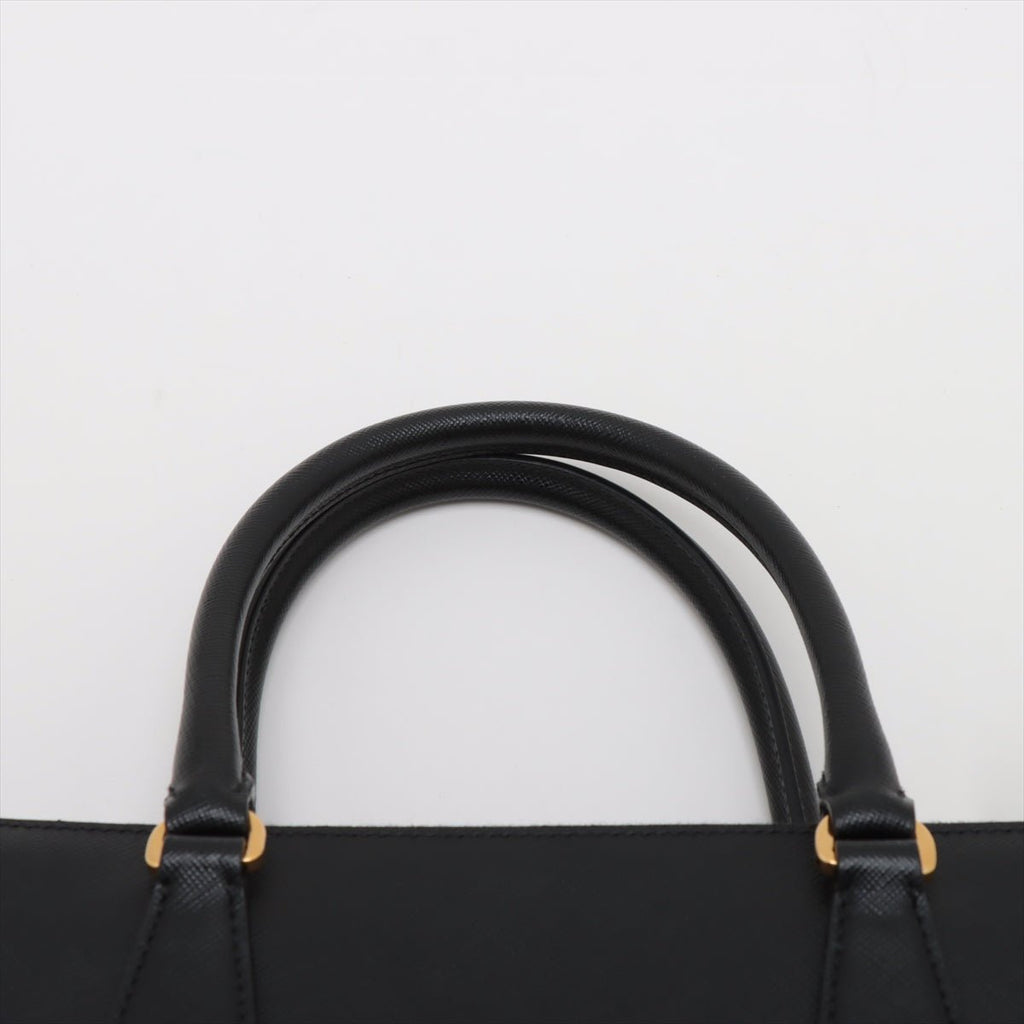 Second hand Prada Galleria Medium Saffiano Lux Leather 3 - Ways Tote Handbag Black - Tabita Bags
