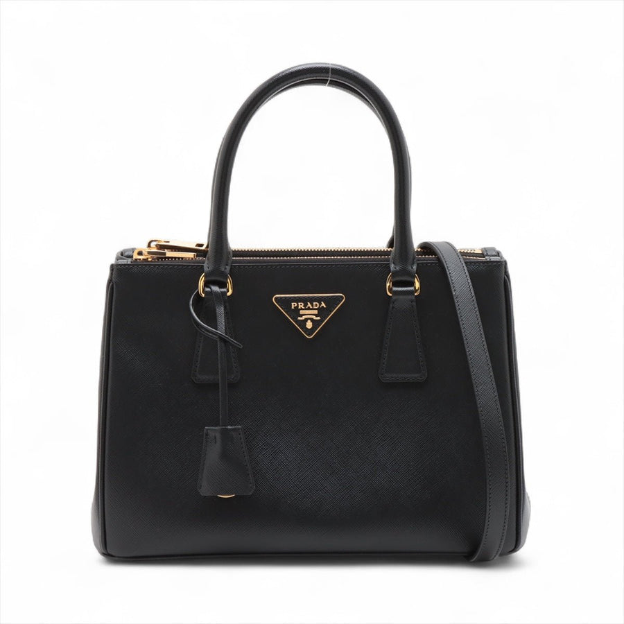 Second hand Prada Galleria Medium Saffiano Lux Leather 3 - Ways Tote Handbag Black - Tabita Bags