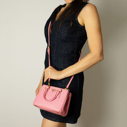 Second hand Prada Galleria Mini Saffiano Leather Handbag Pink - Tabita Bags