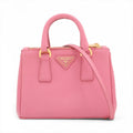 Second hand Prada Galleria Mini Saffiano Leather Handbag Pink - Tabita Bags