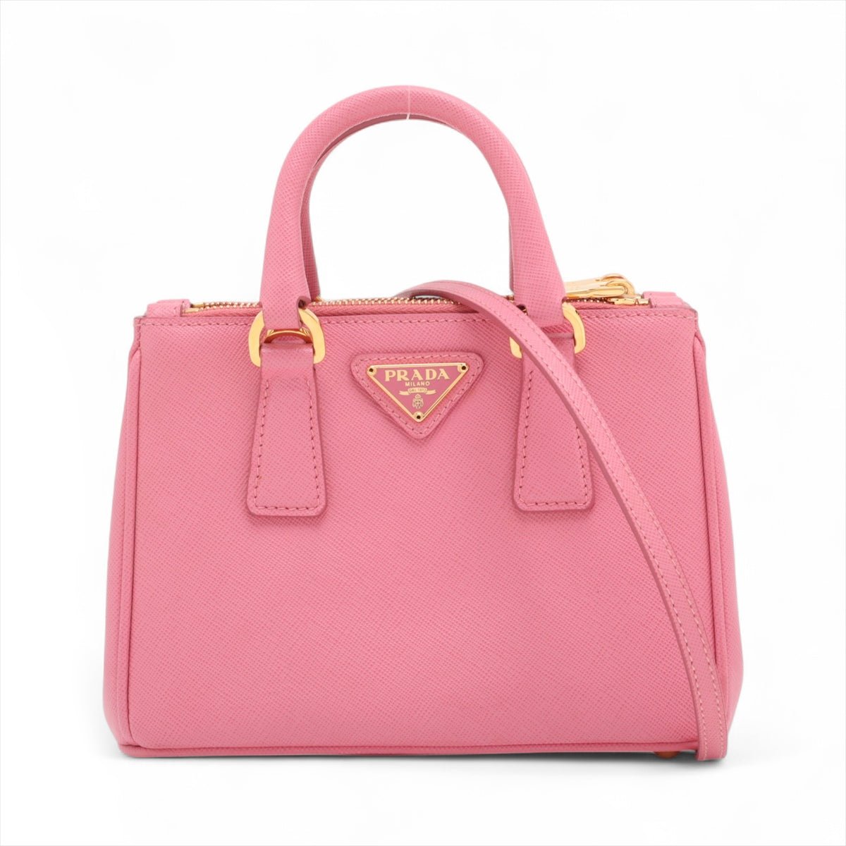 Second hand Prada Galleria Mini Saffiano Leather Handbag Pink - Tabita Bags