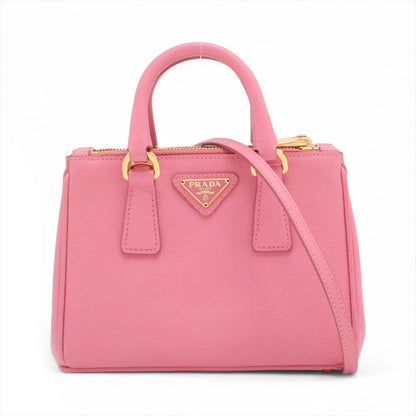 Second hand Prada Galleria Mini Saffiano Leather Handbag Pink - Tabita Bags