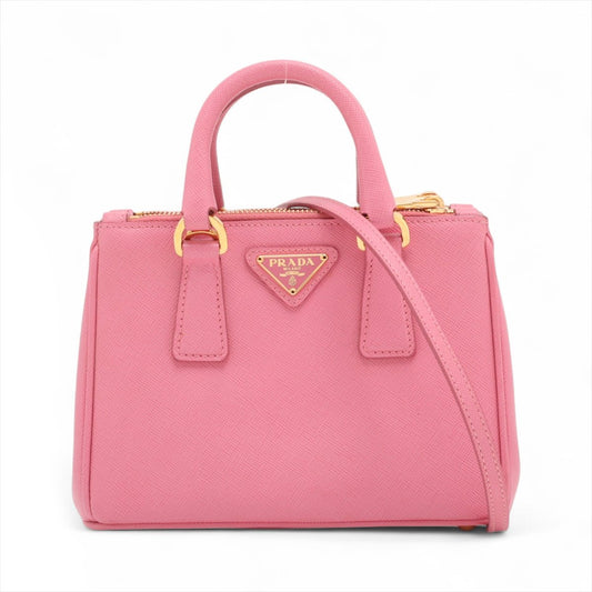 Second hand Prada Galleria Mini Saffiano Leather Handbag Pink - Tabita Bags