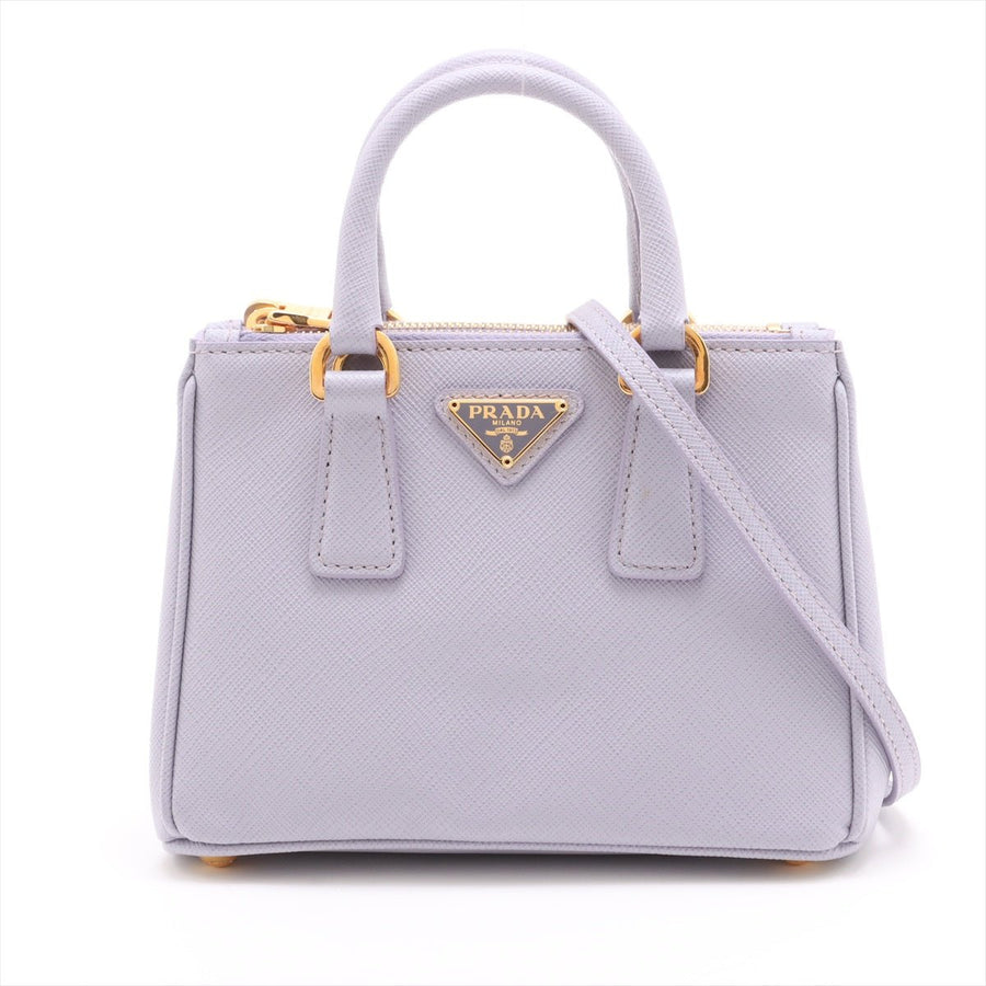 Second hand Prada Galleria Mini Saffiano Leather Handbag Purple - Tabita Bags