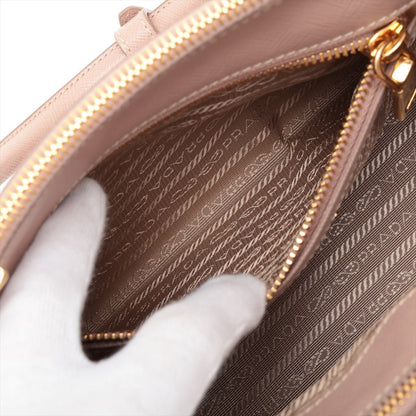 Second hand Prada Galleria Small Saffiano Lux Leather 2 - Ways Handbag Beige Pink - Tabita Bags