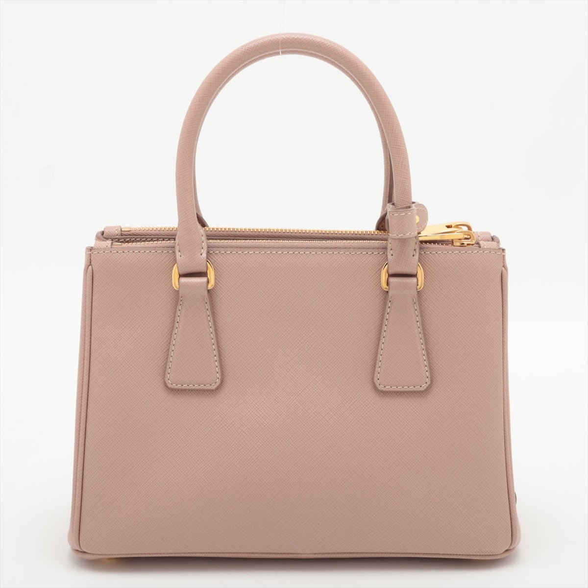 Second hand Prada Galleria Small Saffiano Lux Leather 2 - Ways Handbag Beige Pink - Tabita Bags