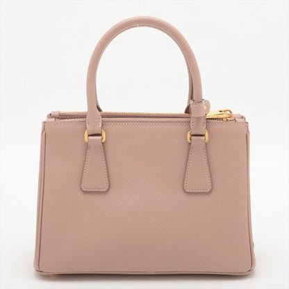 Second hand Prada Galleria Small Saffiano Lux Leather 2 - Ways Handbag Beige Pink - Tabita Bags