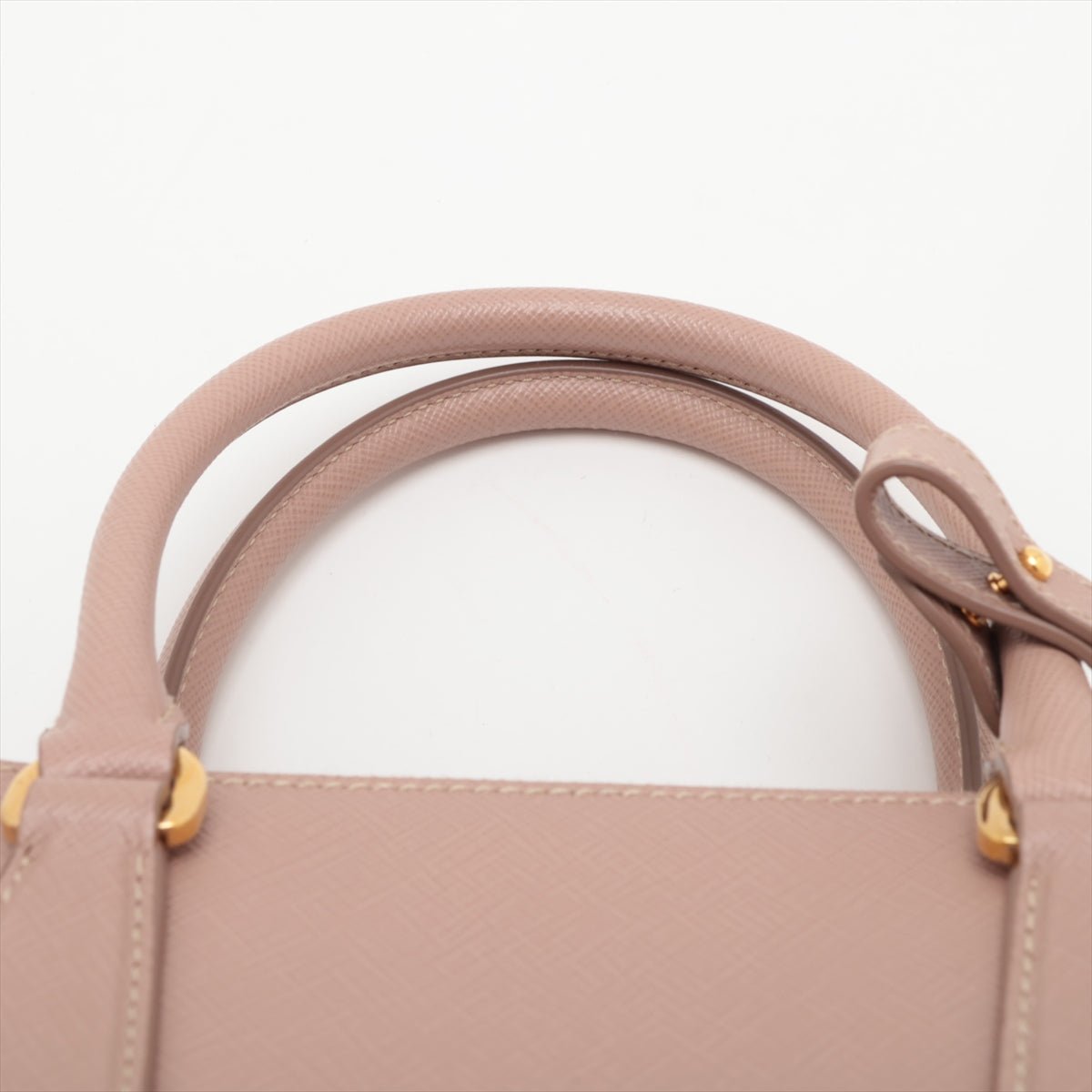 Second hand Prada Galleria Small Saffiano Lux Leather 2 - Ways Handbag Beige Pink - Tabita Bags