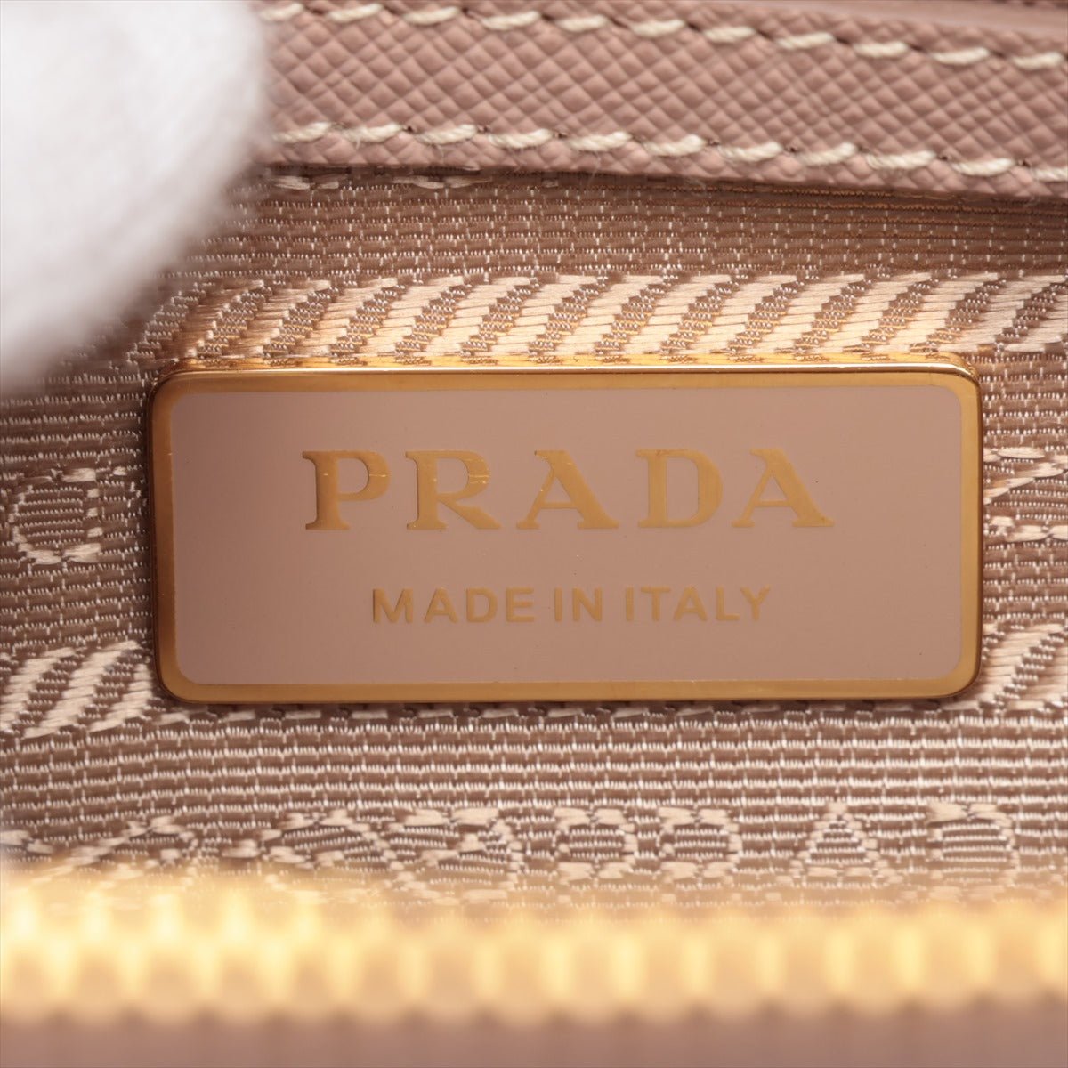 Second hand Prada Galleria Small Saffiano Lux Leather 2 - Ways Handbag Beige Pink - Tabita Bags