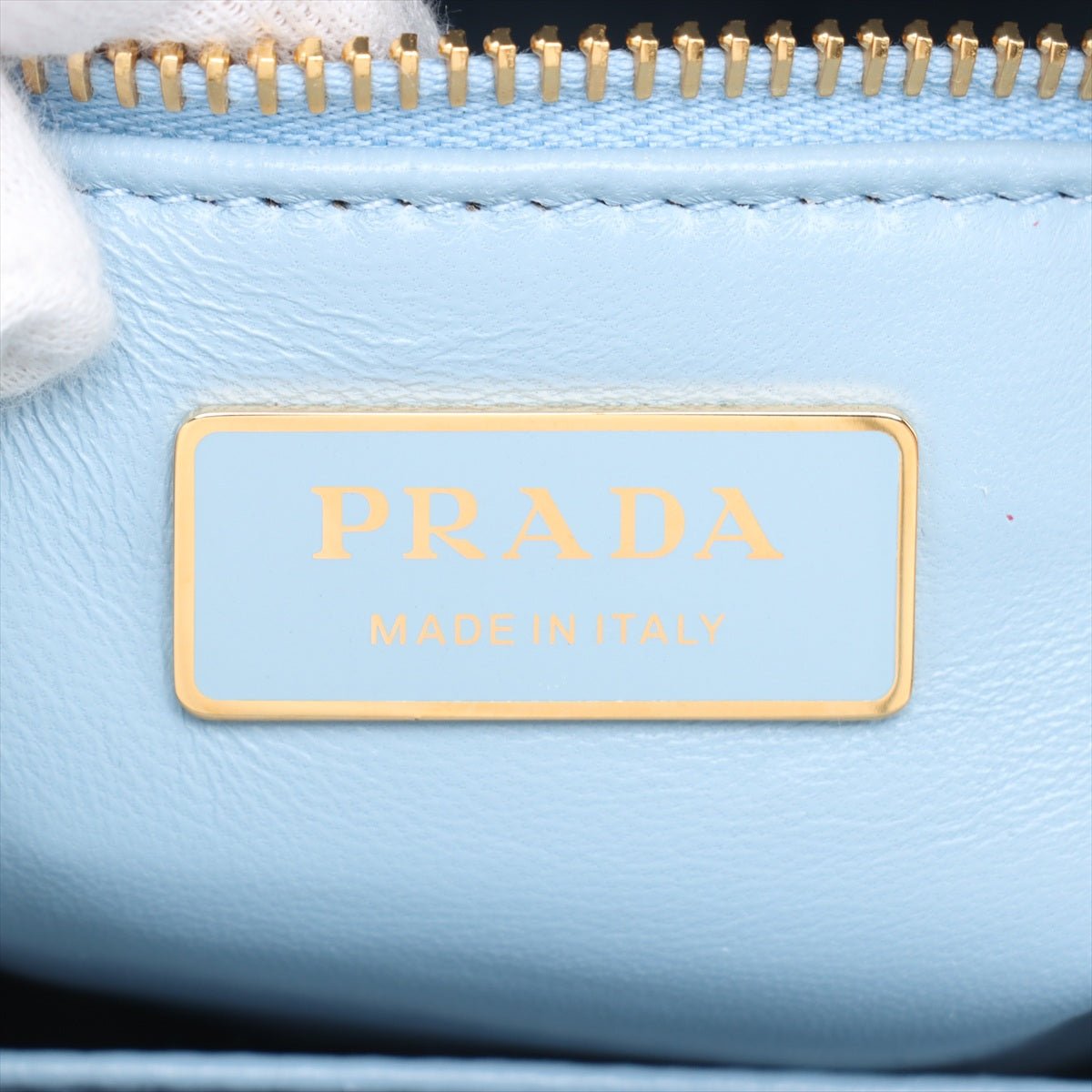 Second hand Prada Galleria Small Saffiano Lux Leather Handbag Blue - Tabita Bags