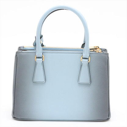 Second hand Prada Galleria Small Saffiano Lux Leather Handbag Blue - Tabita Bags