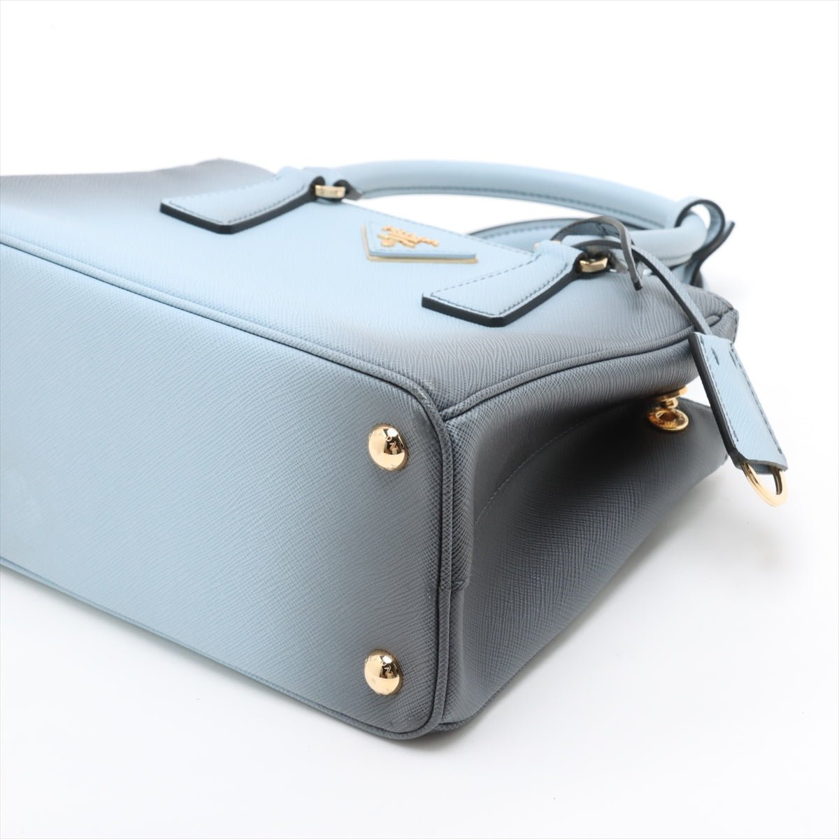 Second hand Prada Galleria Small Saffiano Lux Leather Handbag Blue - Tabita Bags