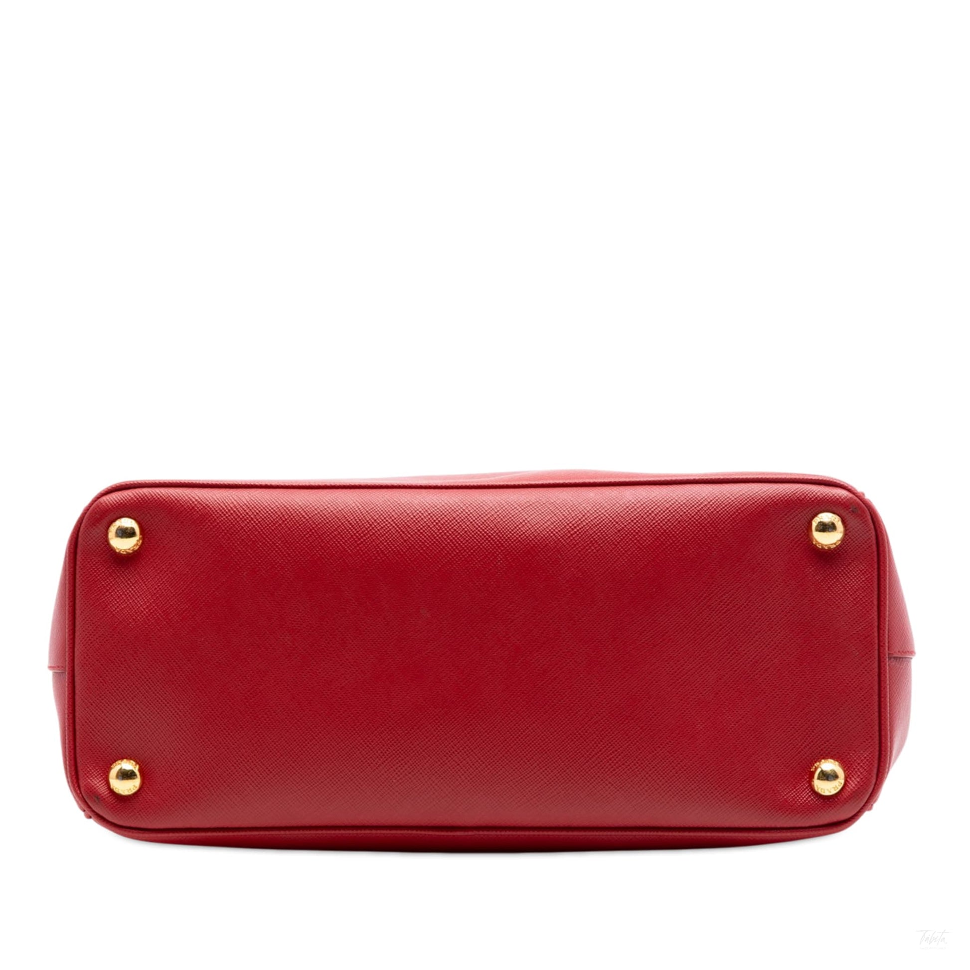 Second hand Prada Galleria Small Saffiano Lux Leather Handbag Red - Tabita Bags