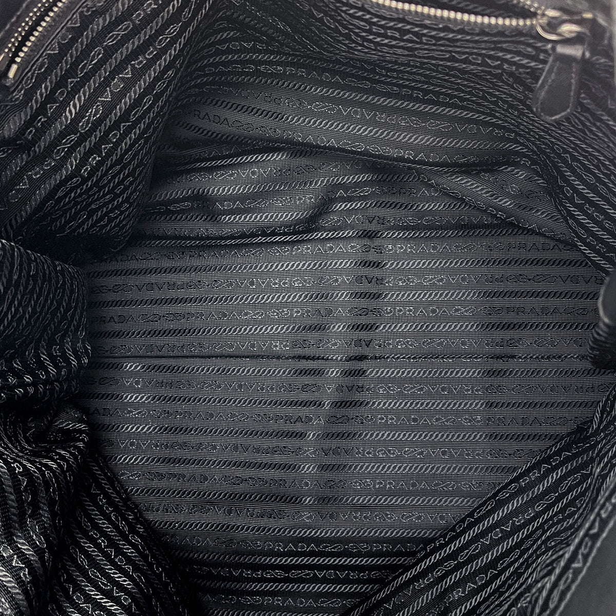 Second hand Prada Gaufre Econyl Nylon Tote Handbag Black - Tabita Bags