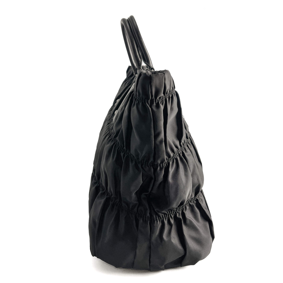 Second hand Prada Gaufre Econyl Nylon Tote Handbag Black - Tabita Bags
