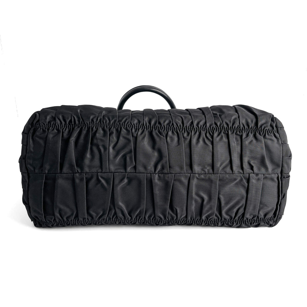 Second hand Prada Gaufre Econyl Nylon Tote Handbag Black - Tabita Bags