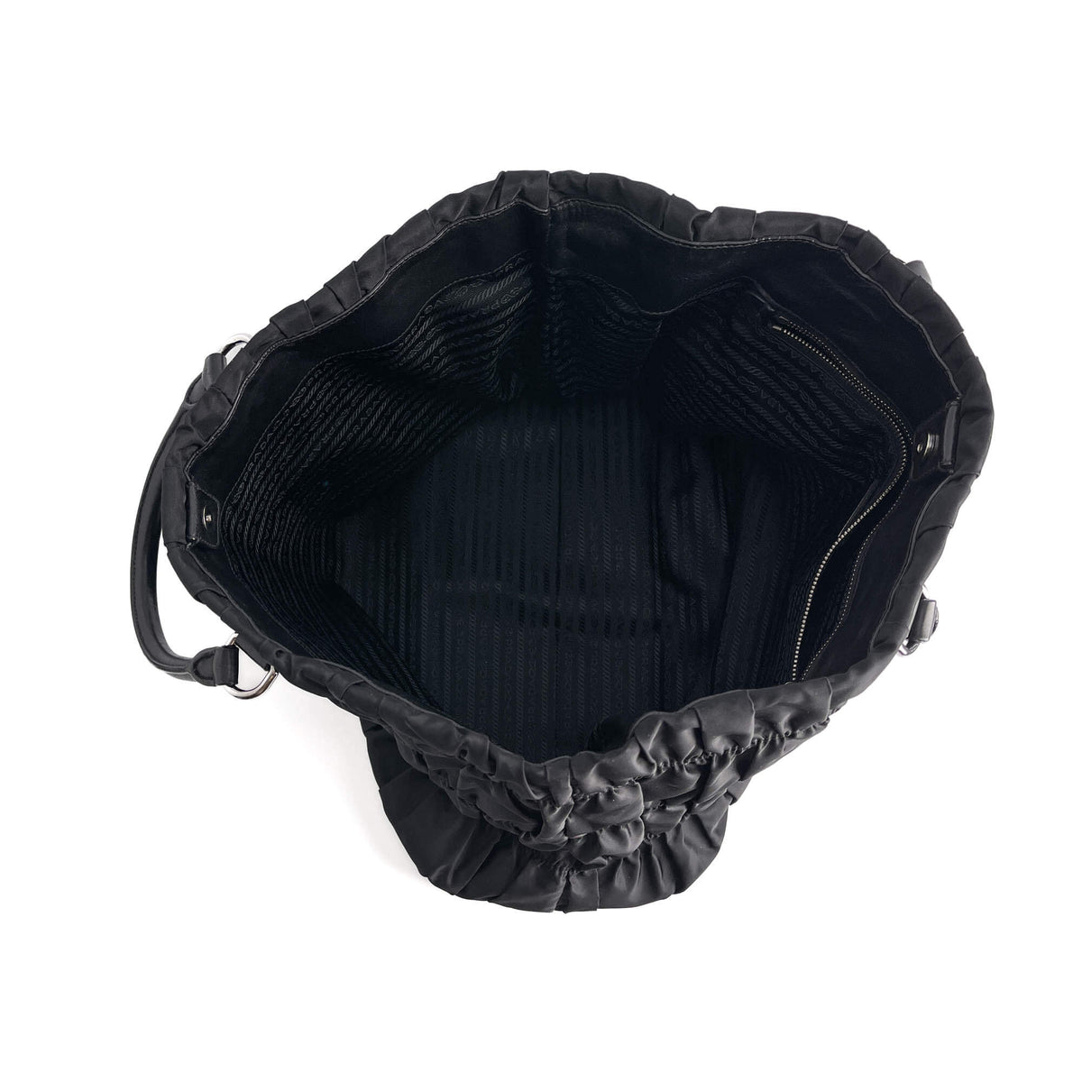 Second hand Prada Gaufre Econyl Nylon Tote Handbag Black - Tabita Bags