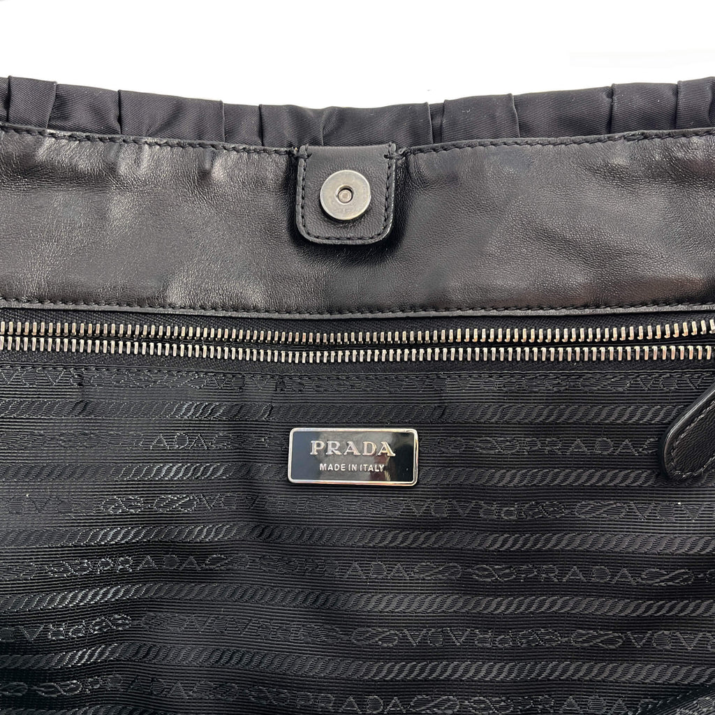 Second hand Prada Gaufre Econyl Nylon Tote Handbag Black - Tabita Bags
