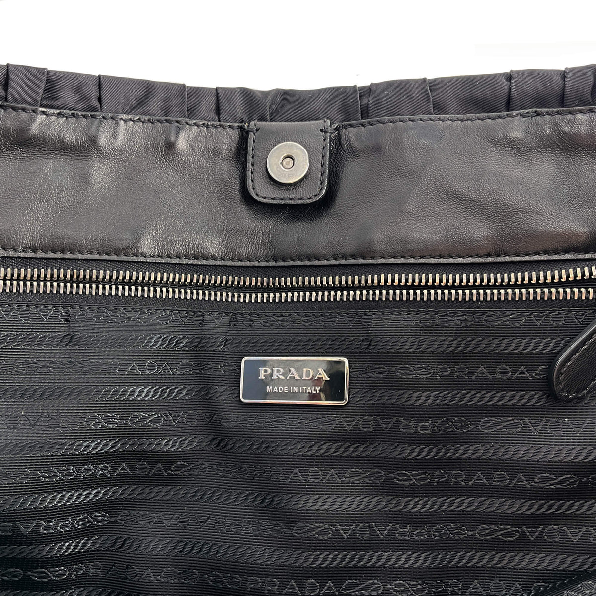 Second hand Prada Gaufre Econyl Nylon Tote Handbag Black - Tabita Bags
