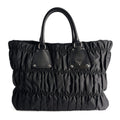 Second hand Prada Gaufre Econyl Nylon Tote Handbag Black - Tabita Bags