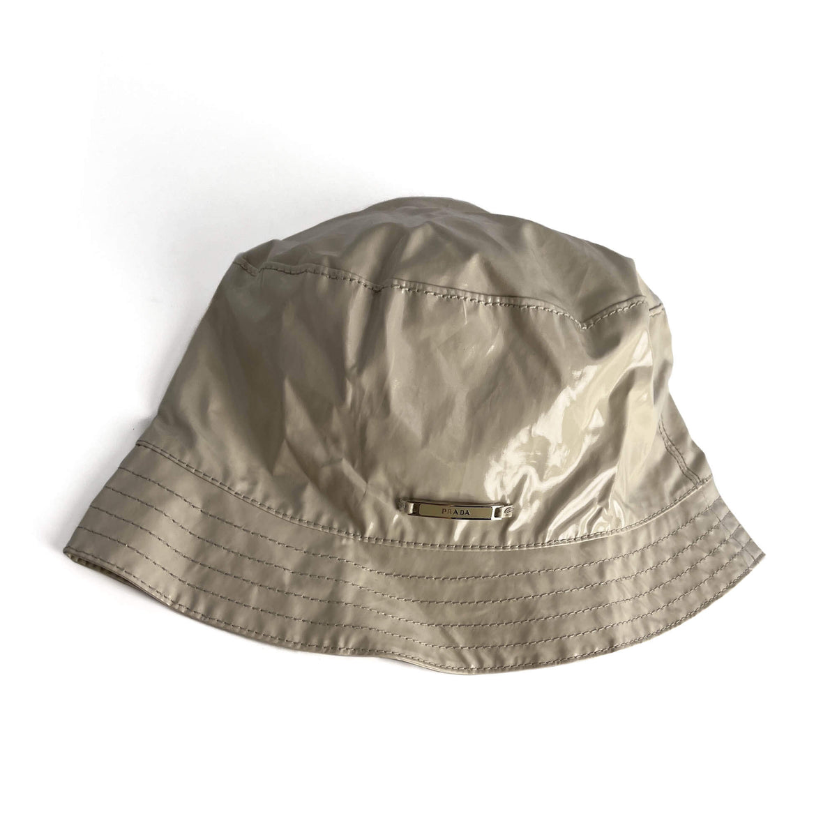 Second hand Prada Hat Waxed Cotton Hat Beige - Tabita Bags