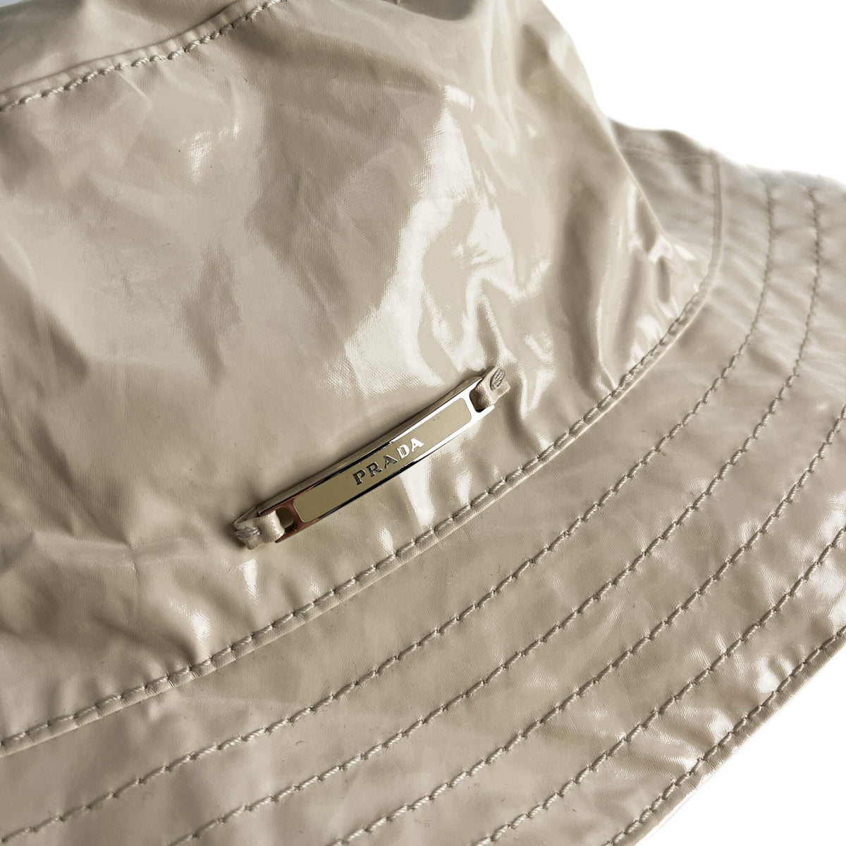 Second hand Prada Hat Waxed Cotton Hat Beige - Tabita Bags