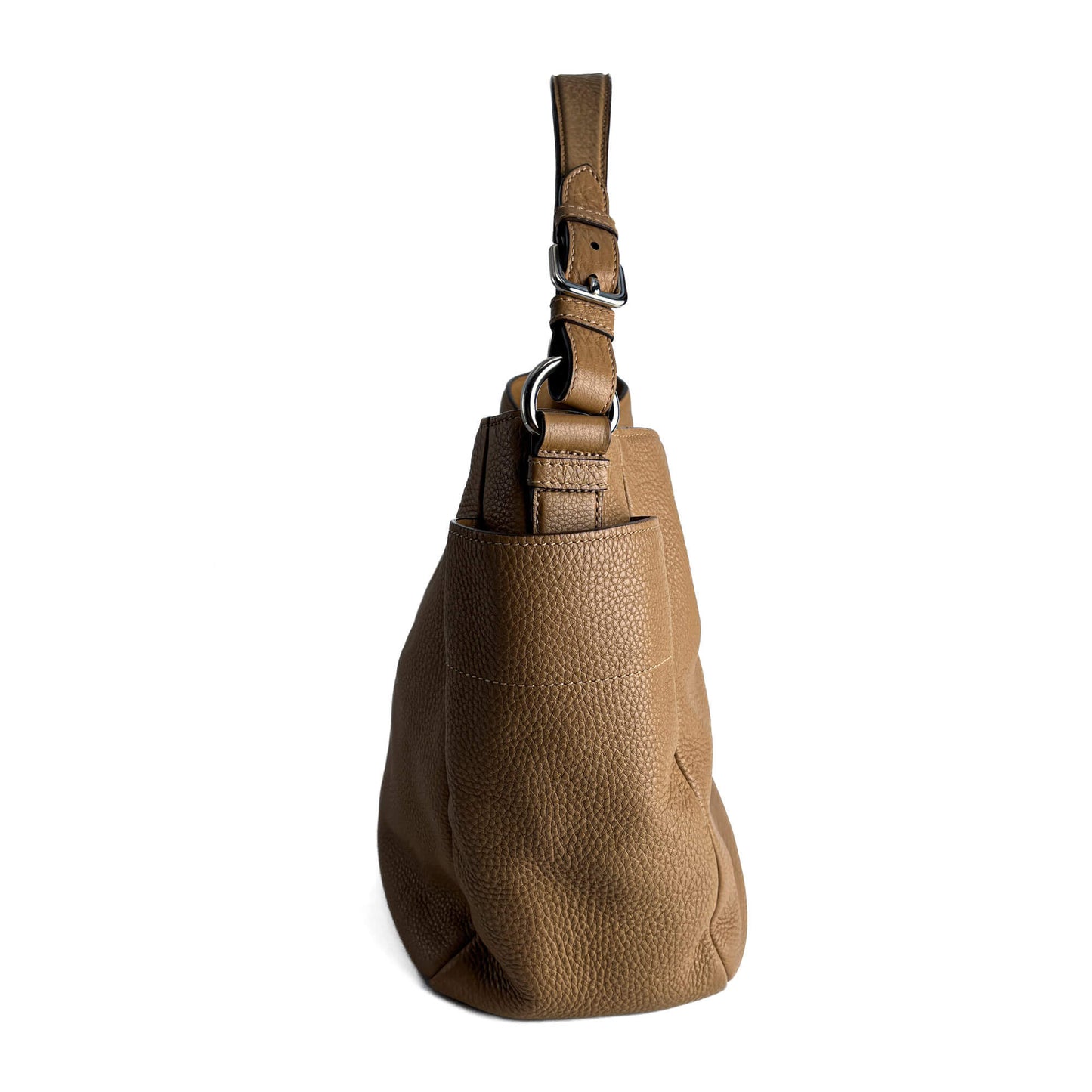 Second hand Prada Hobo Daino Leather Shoulder Bag Beige - Tabita Bags