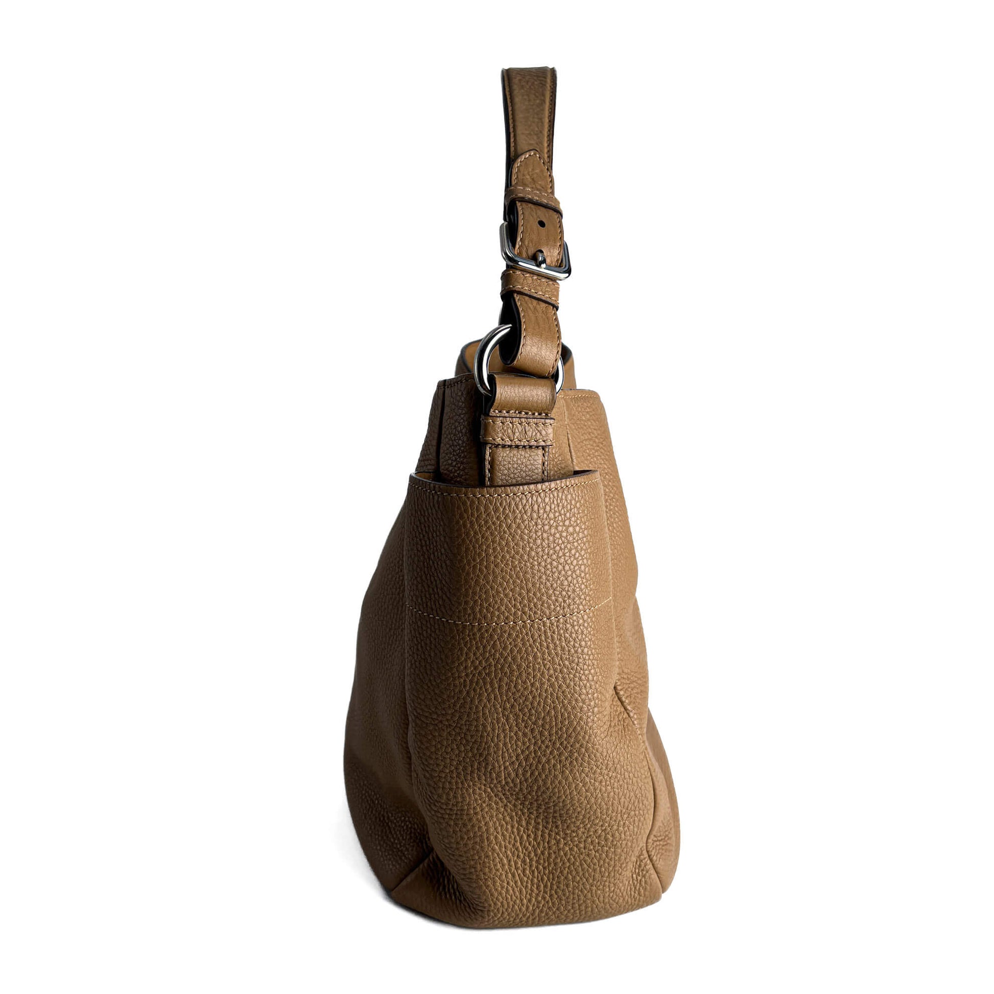 Second hand Prada Hobo Daino Leather Shoulder Bag Beige - Tabita Bags