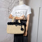 Second hand Prada Kristen Raffia 2-Ways Tote Bag Pon Pon Beige - Tabita Bags