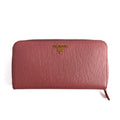 Second hand Prada Long Zip Around Wallet Leather Pink - Tabita Bags