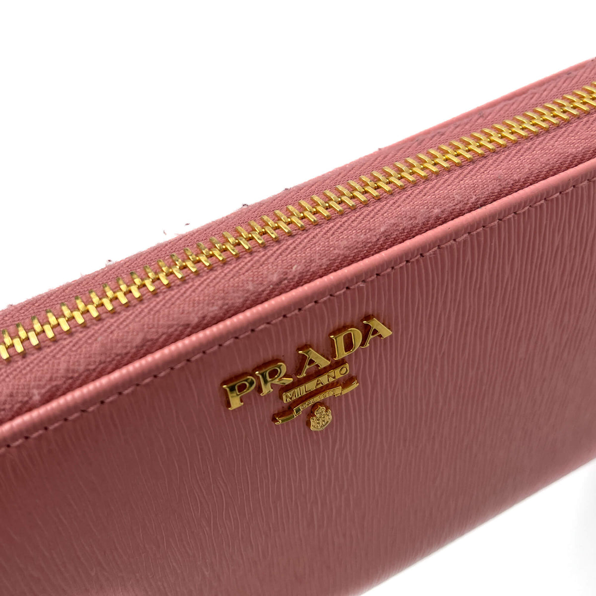 Second hand Prada Long Zip Around Wallet Leather Pink - Tabita Bags