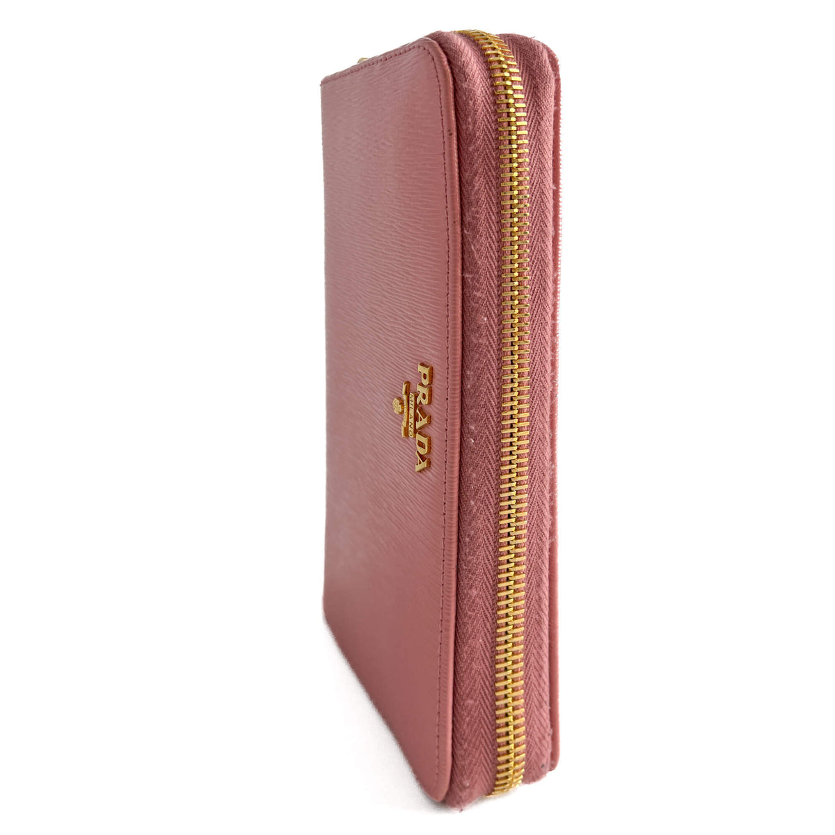 Second hand Prada Long Zip Around Wallet Leather Pink - Tabita Bags