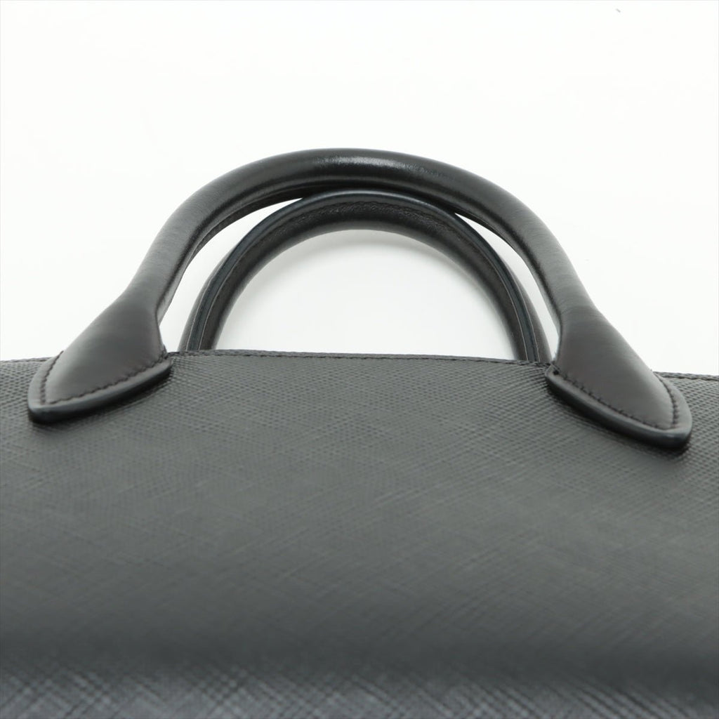 Second hand Prada Monochrome Mini Saffiano Leather Tote Handbag Black - Tabita Bags