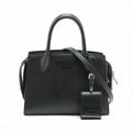 Second hand Prada Monochrome Mini Saffiano Leather Tote Handbag Black - Tabita Bags