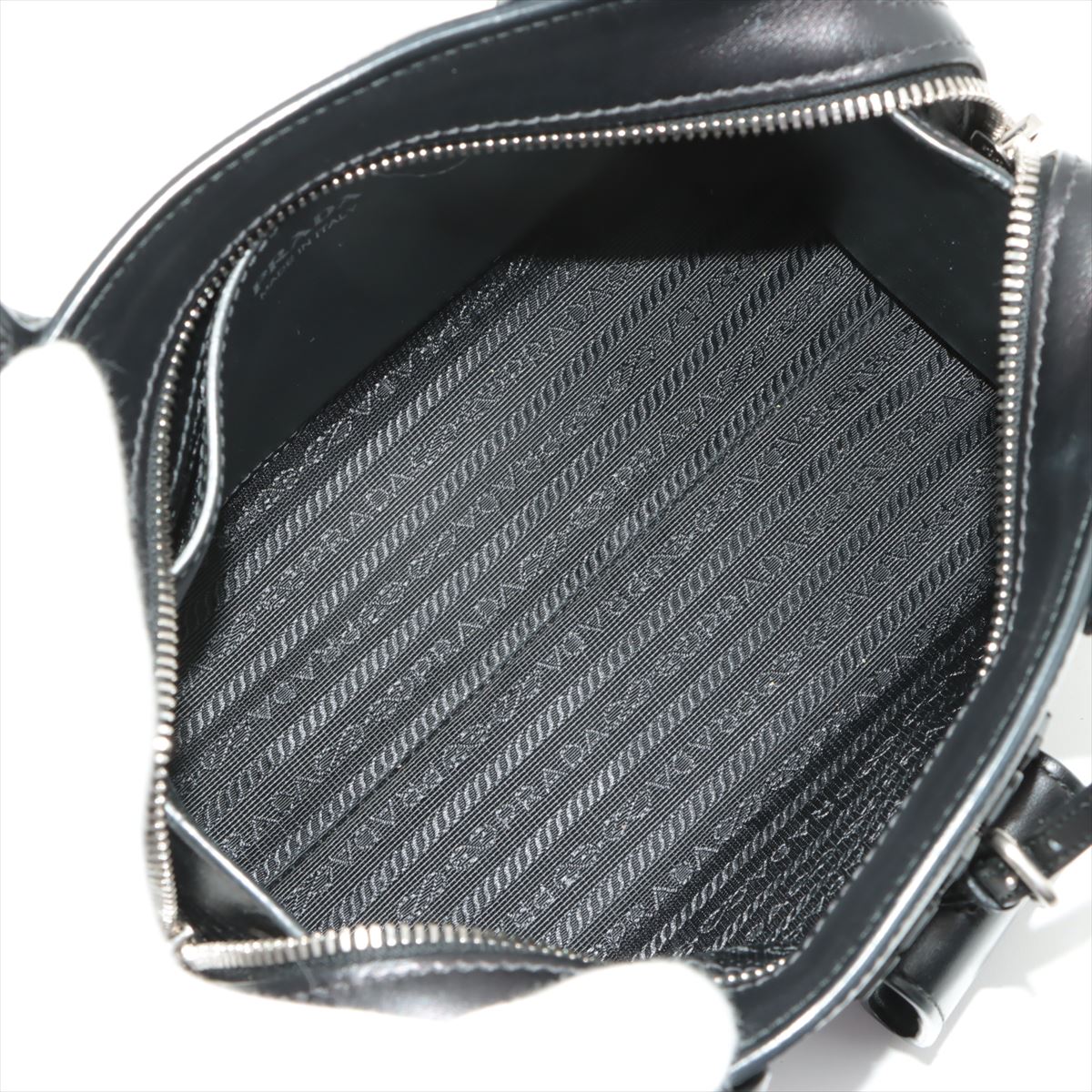 Second hand Prada Monochrome Mini Saffiano Leather Tote Handbag Black - Tabita Bags