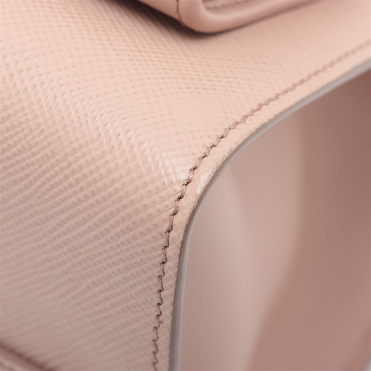 Second hand Prada Monochrome Saffiano Leather Tote Handbag Beige Pink - Tabita Bags